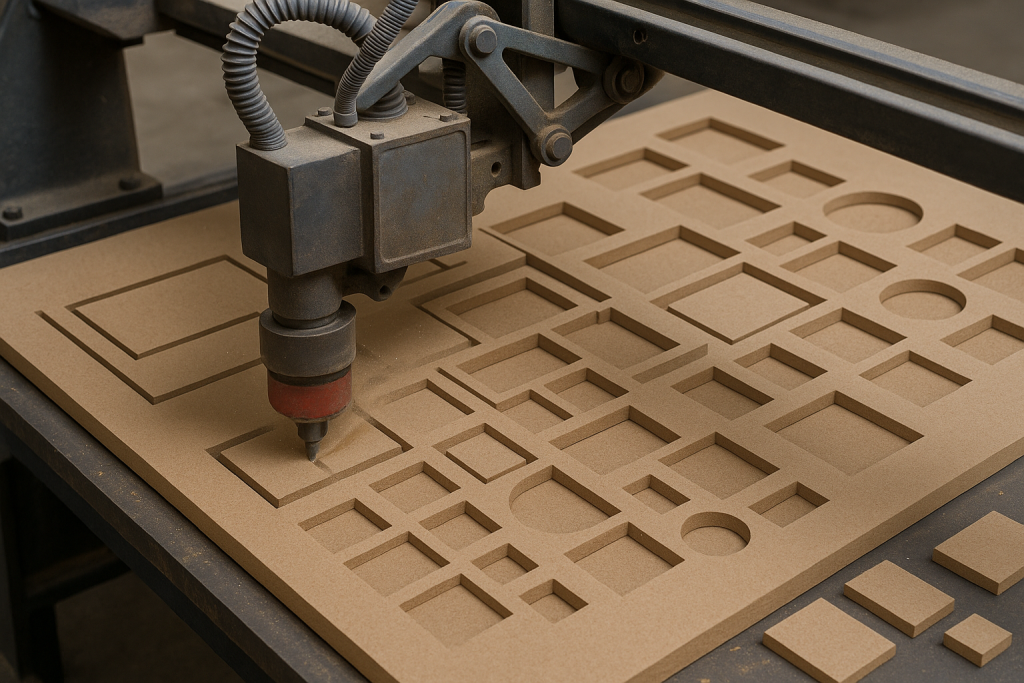 Máquina Pantográfica cortando peças de MDF