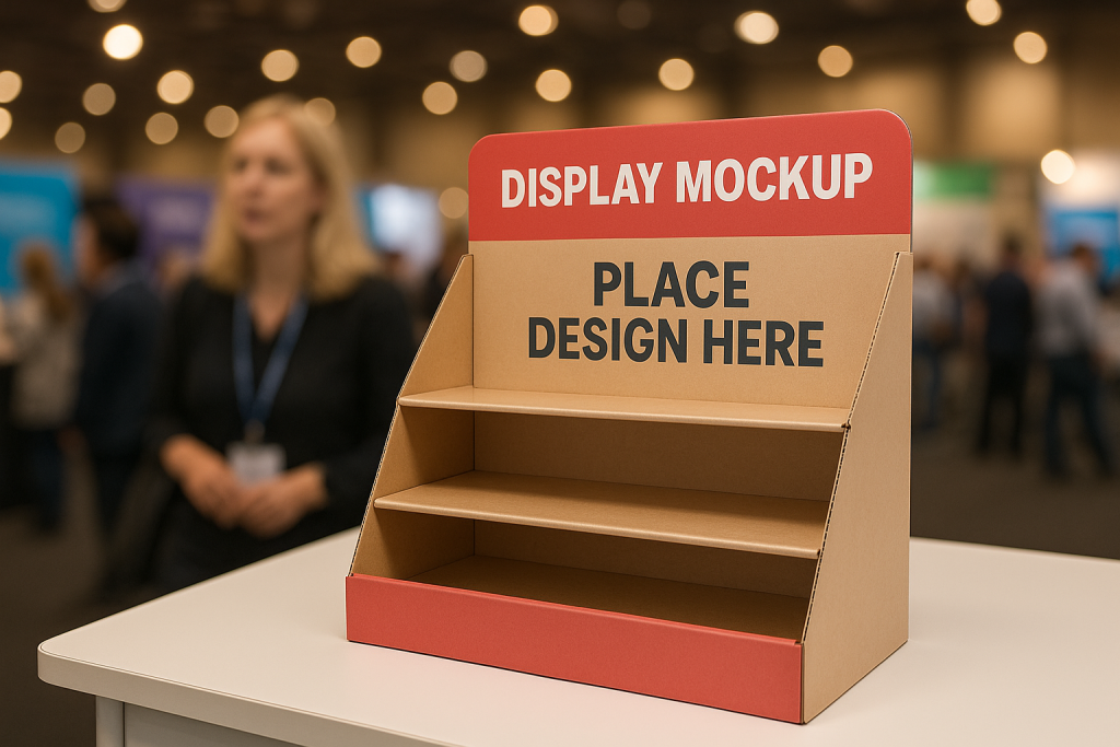 imagem de um display de balcão em um evento