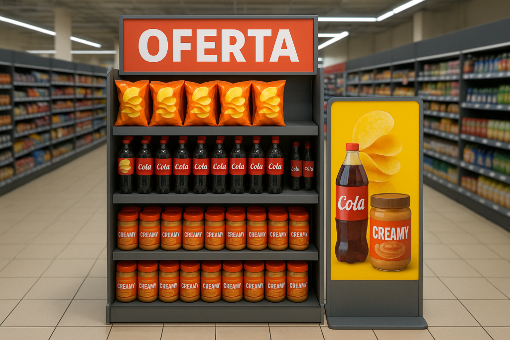 Exemplo de merchandising em um ponto de venda no supermercado