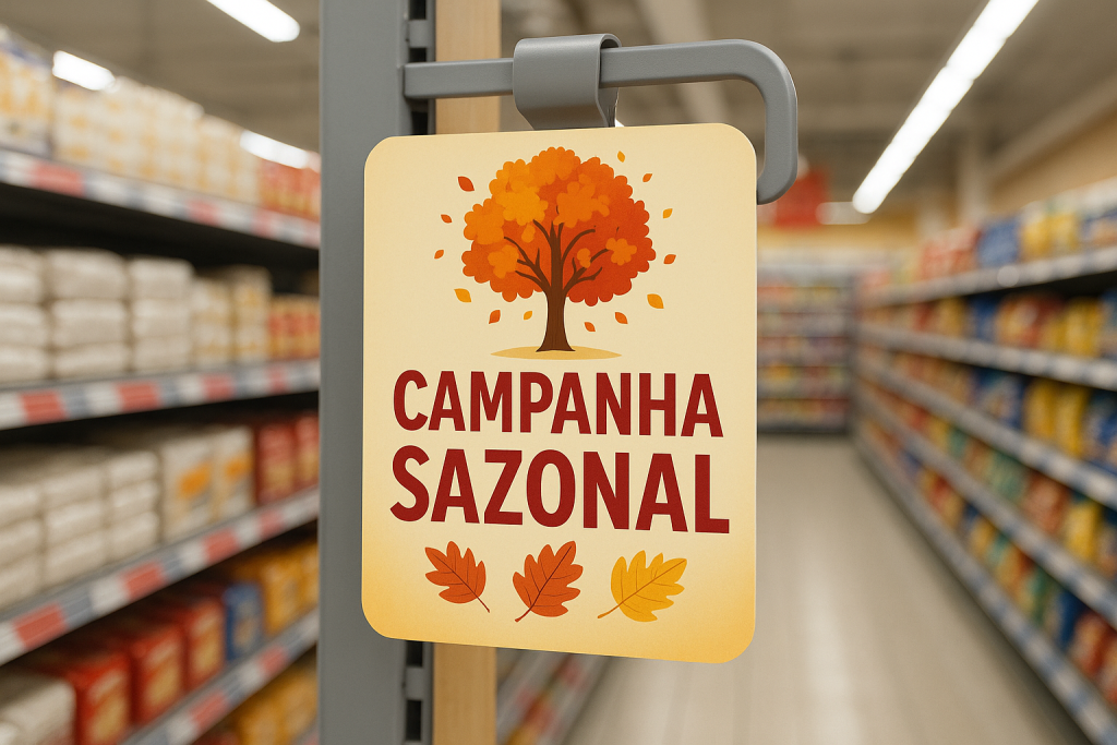 Stopper para uma campanha sazonal em um supermercado